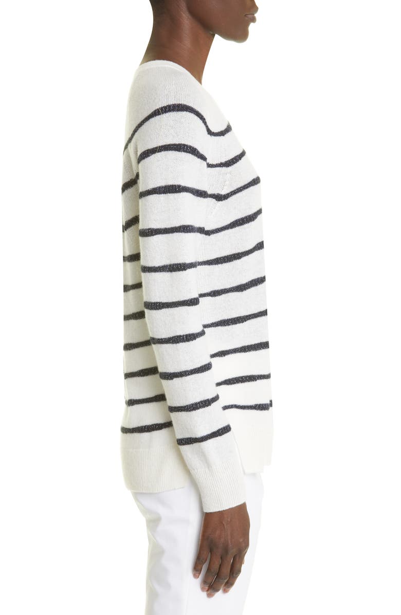 Lafayette 148 New York Stripe Cashmere Blend Sweater, Alternate, color,