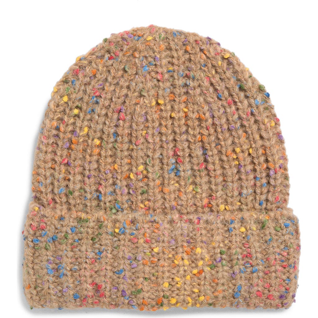 Tasha Marled Confetti Cuffed Beanie In Neutral