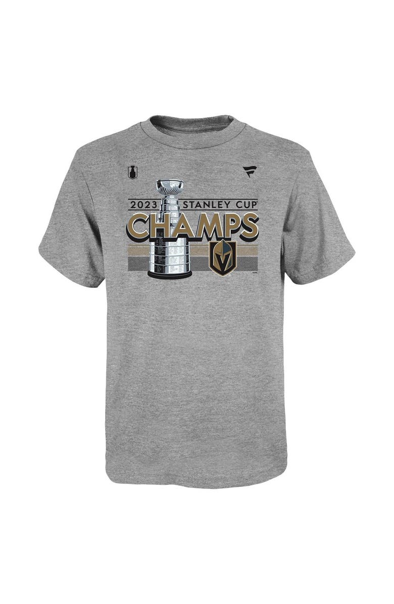 FANATICS Preschool Fanatics Branded  Heather Gray Vegas Golden Knights 2023 Stanley Cup Champions Locker Room T-Shirt, Alternate, color, Heather Gray