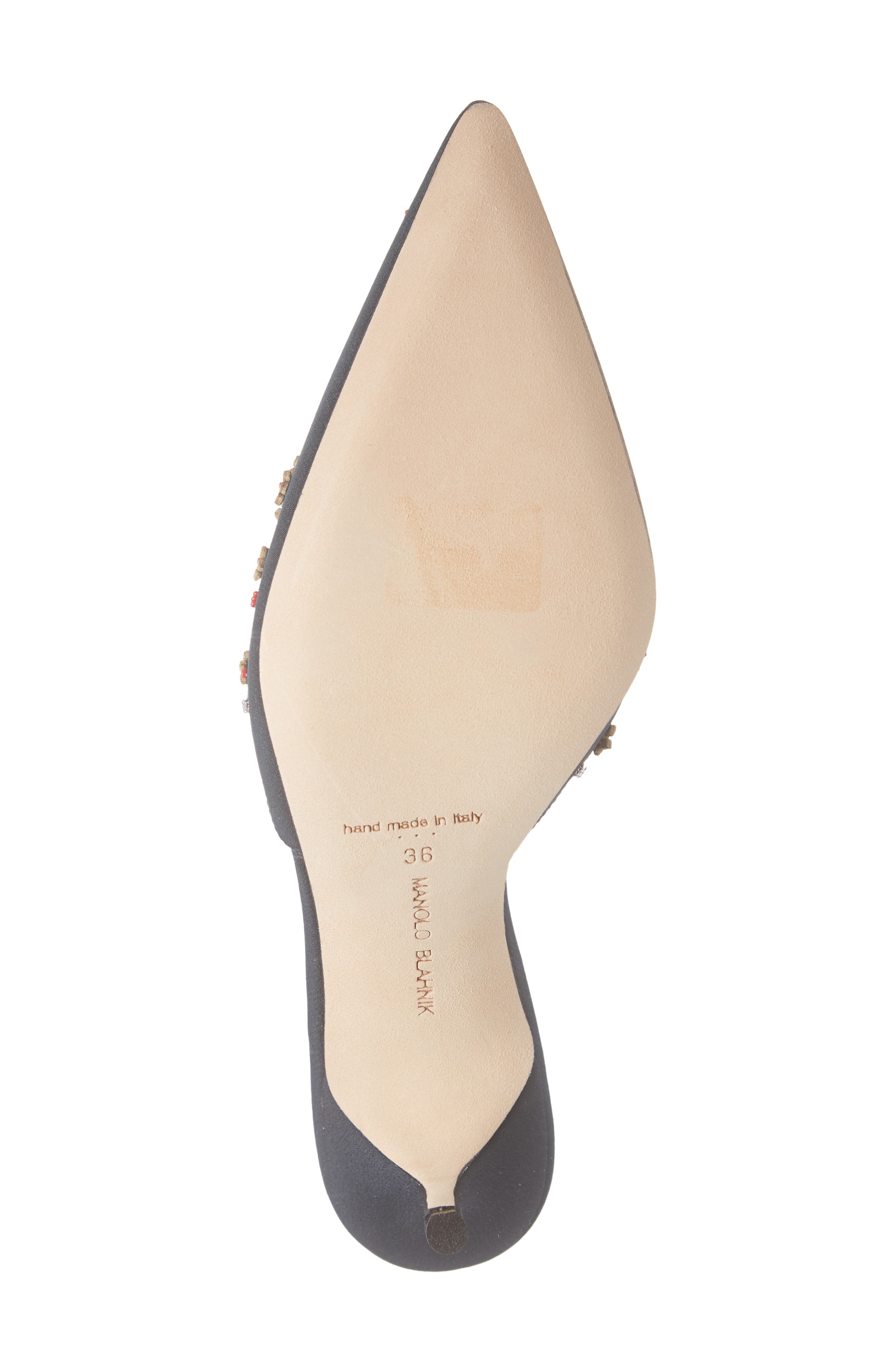 Manolo Blahnik Skyler Floral Embellished Pointed Toe Pump, Alternate, color, 