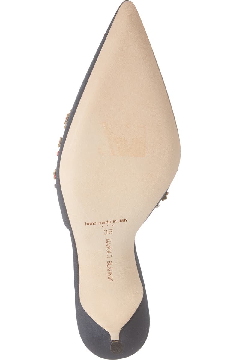 Manolo Blahnik Skyler Floral Embellished Pointed Toe Pump, Alternate, color,