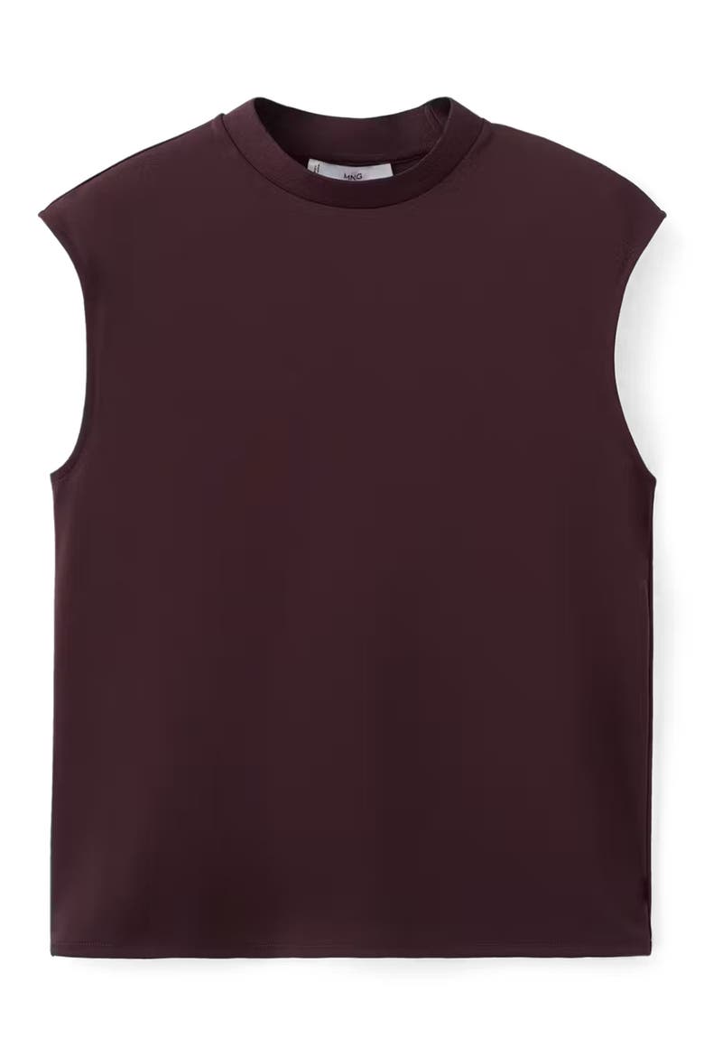 Mock Neck Sleeveless Top, Main, color, WINE