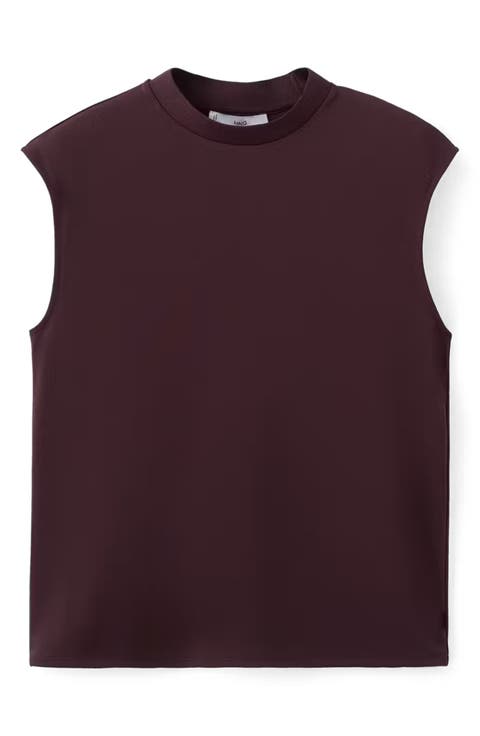 Mock Neck Sleeveless Top