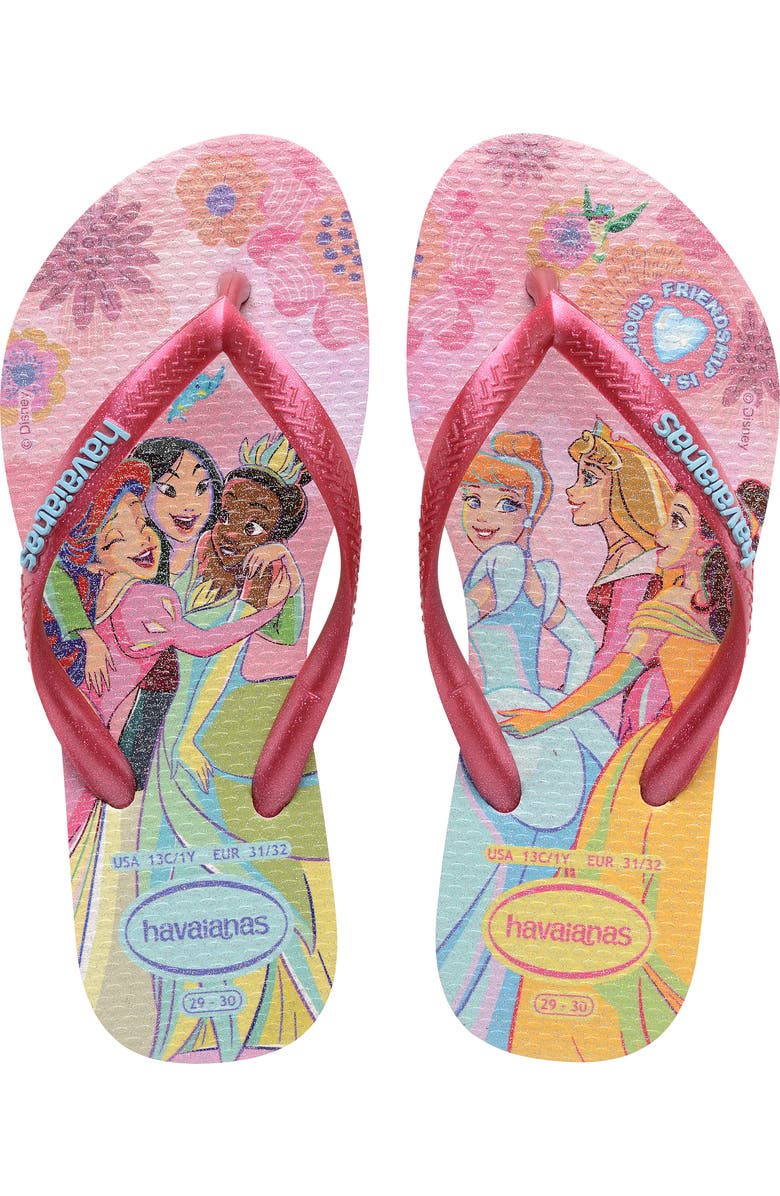 Havaianas Disney Princess Flip Flop, Main, color, Pink Glow
