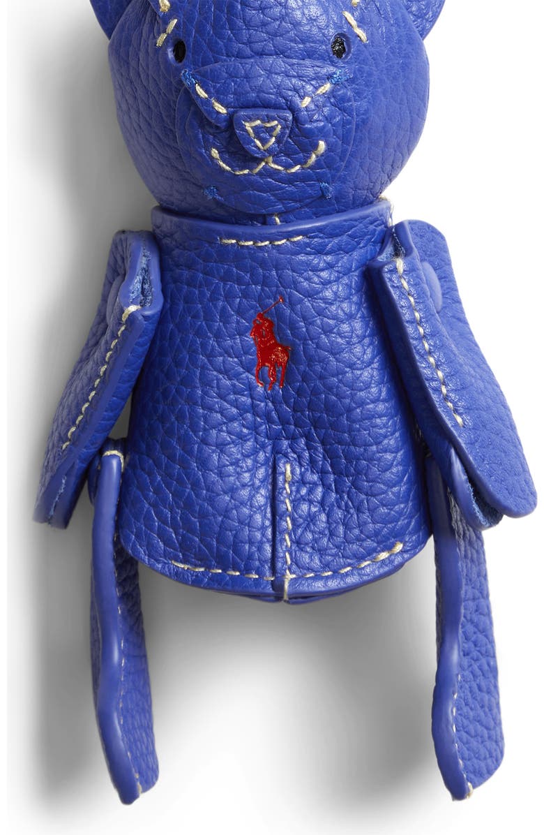Polo Ralph Lauren Pebble Leather Polo Bear Charm, Alternate, color, Jellyfish