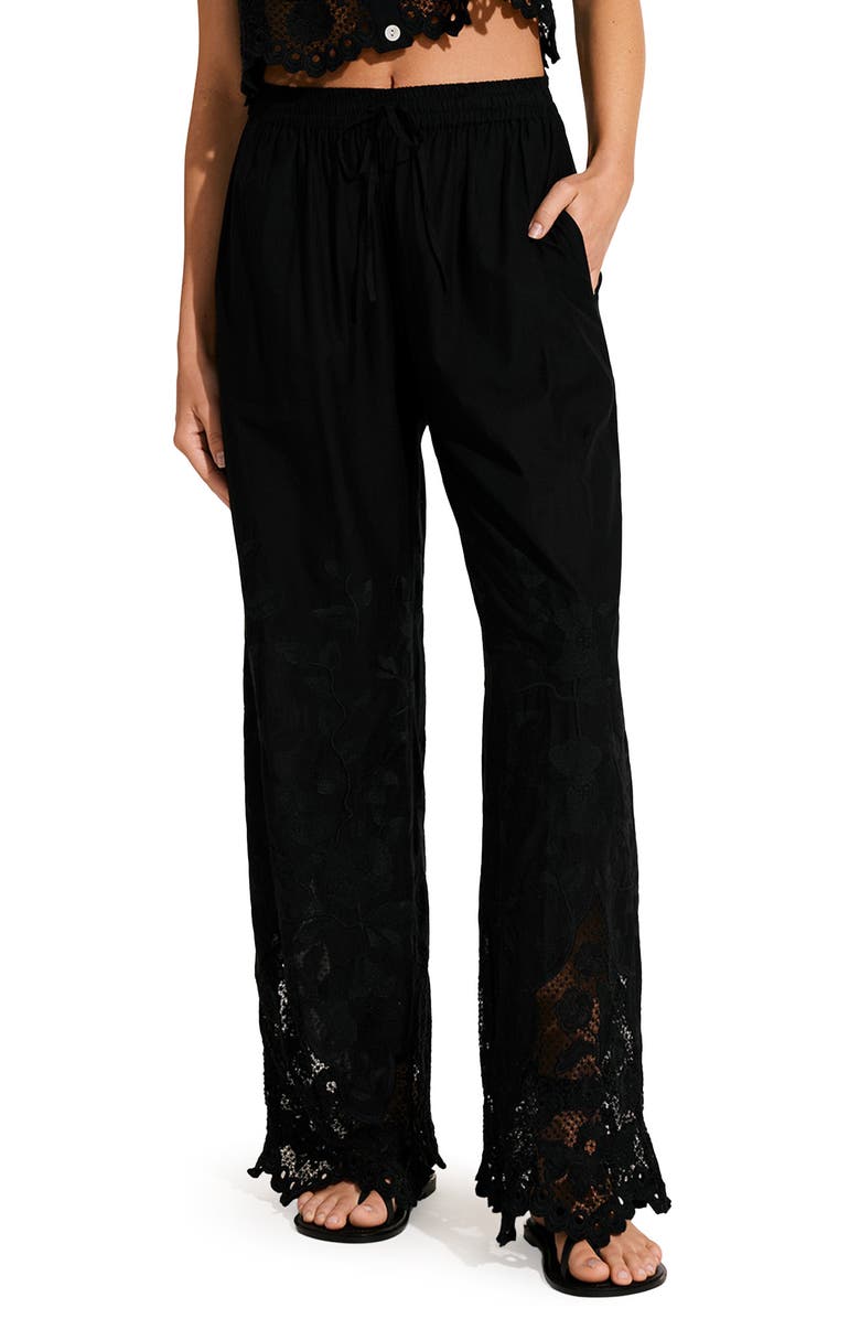 Vitamin A<sup>®</sup> Floral Broderie Anglaise Cover-Up Pants, Main, color, 