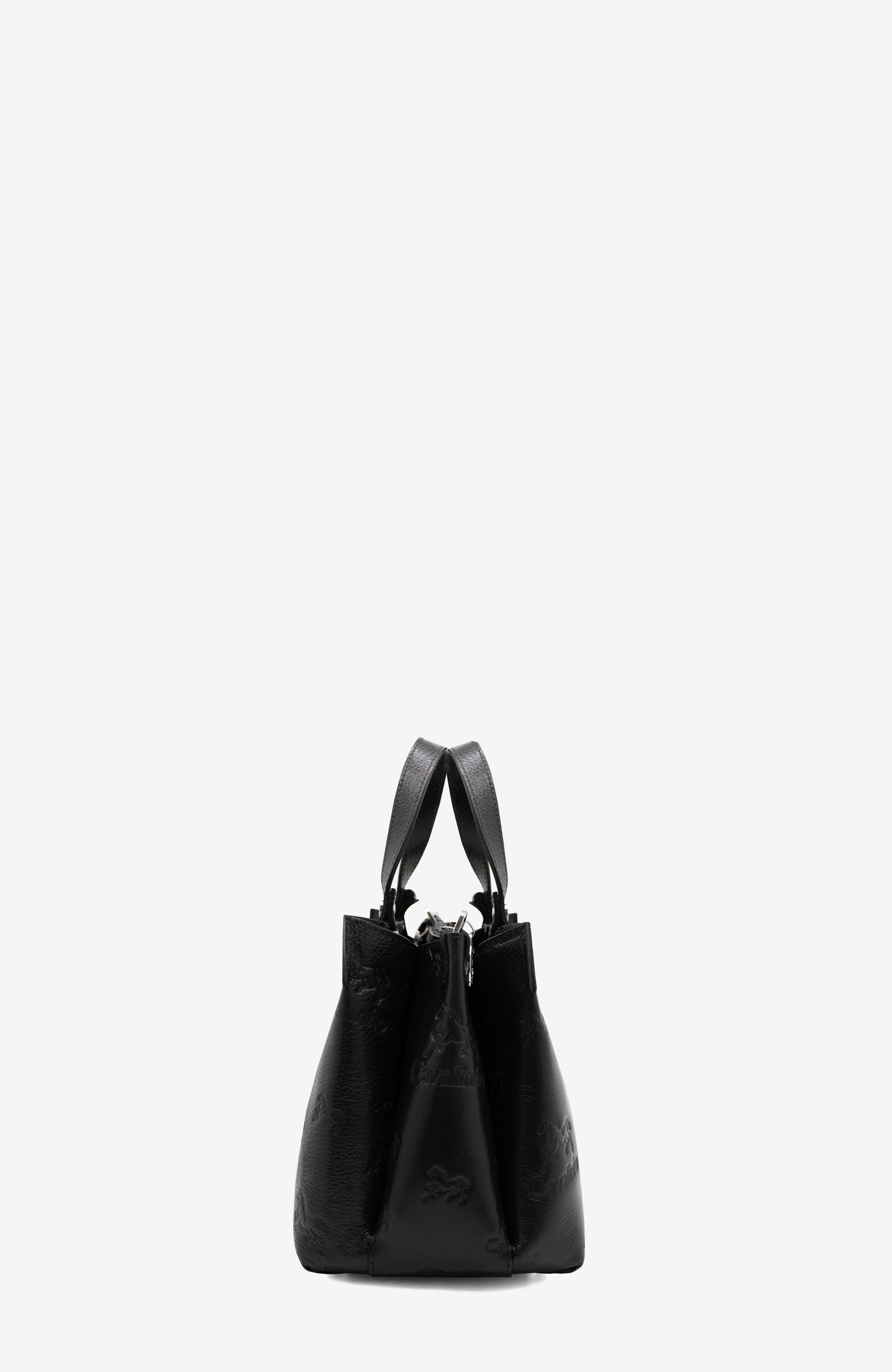 Cavalo Lusitano Embossed Leather Handbag 490, Alternate, color, Black