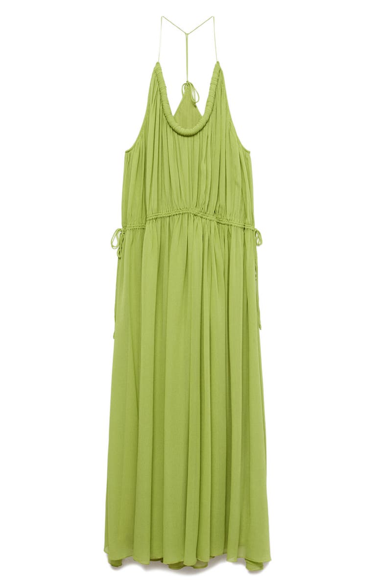 MANGO Ocean Halter Maxi Dress, Alternate, color, Green