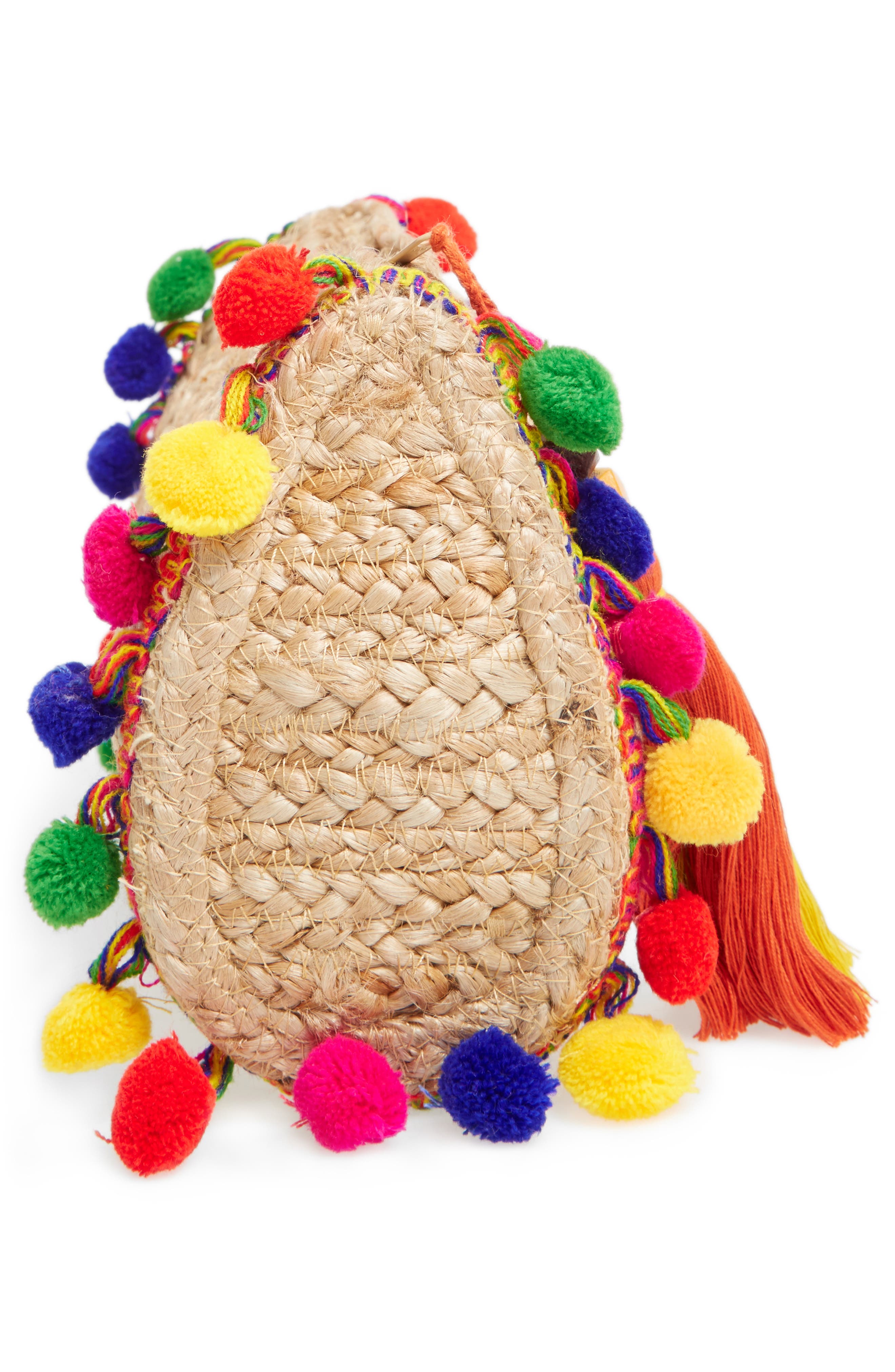 Shiraleah Santana Pompom Clutch, Alternate, color, 