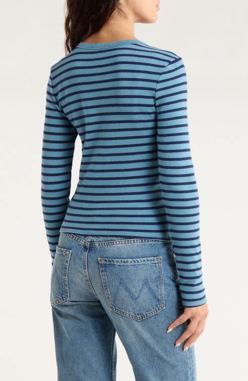 Pacsun Jamie Stripe Long Sleeve Cotton Top In Blue