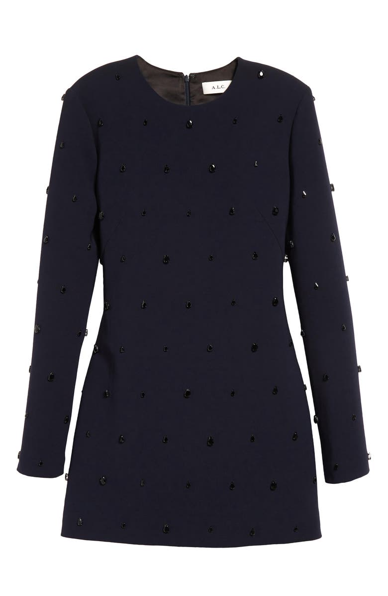 A.L.C. Kenna Embellished Long Sleeve Minidress, Alternate, color, Evening Blue/ Jet
