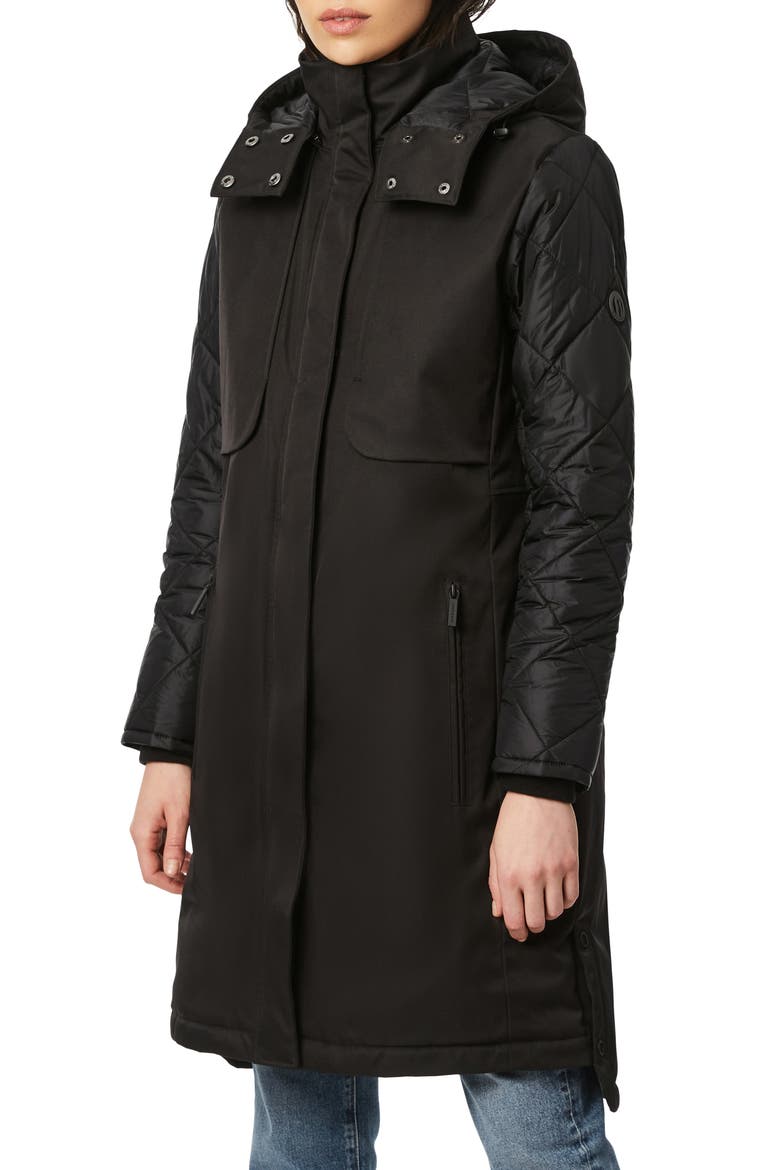 Water Resistant Parka with Removable Hood, Main, color, BLACK