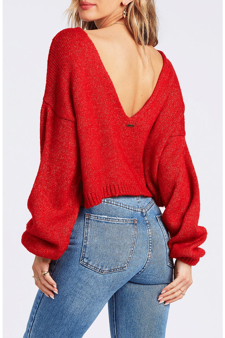 Heart to Heart V-Back Crop Sweater, Alternate, color, RUBY