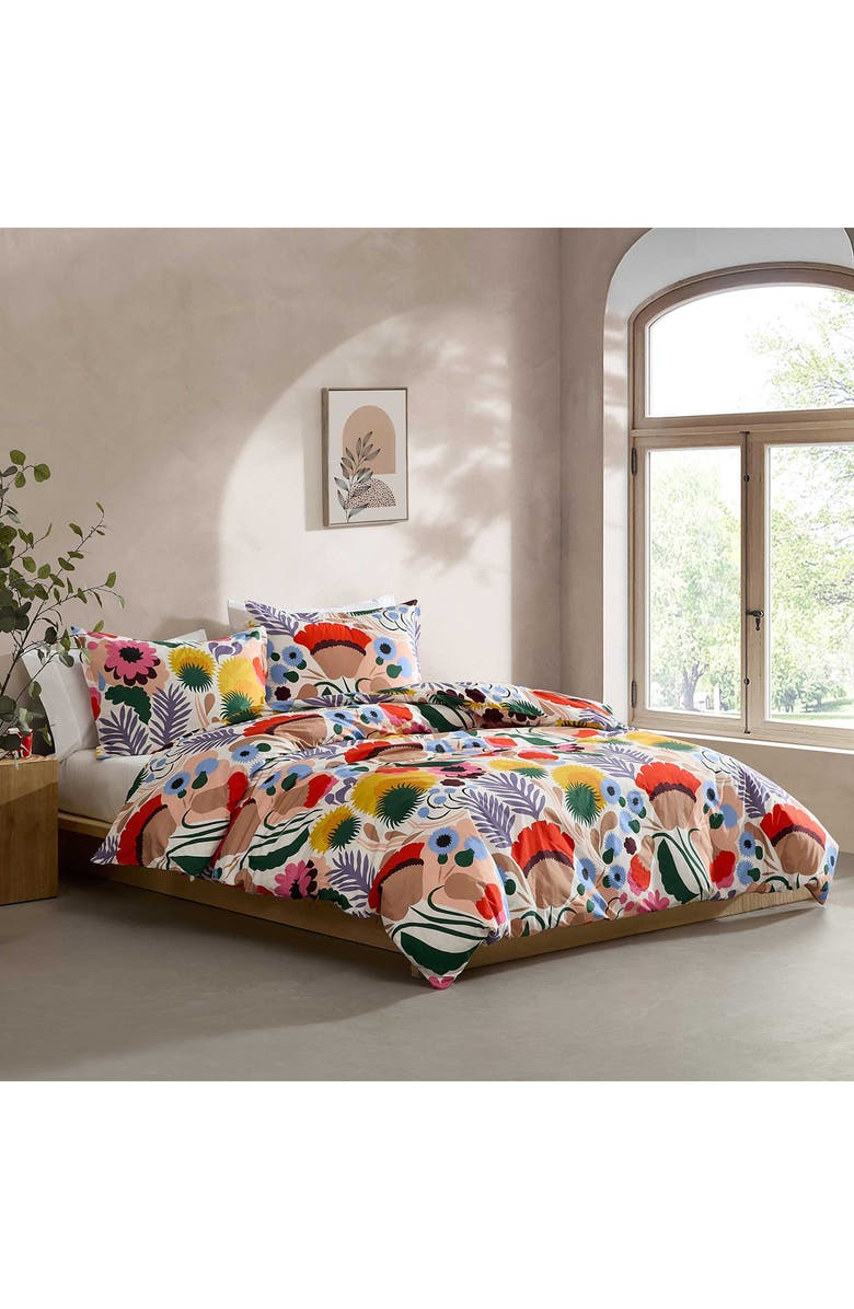 Marimekko Ojakellukka Duvet Cover & Sham Set, Alternate, color, White Multi
