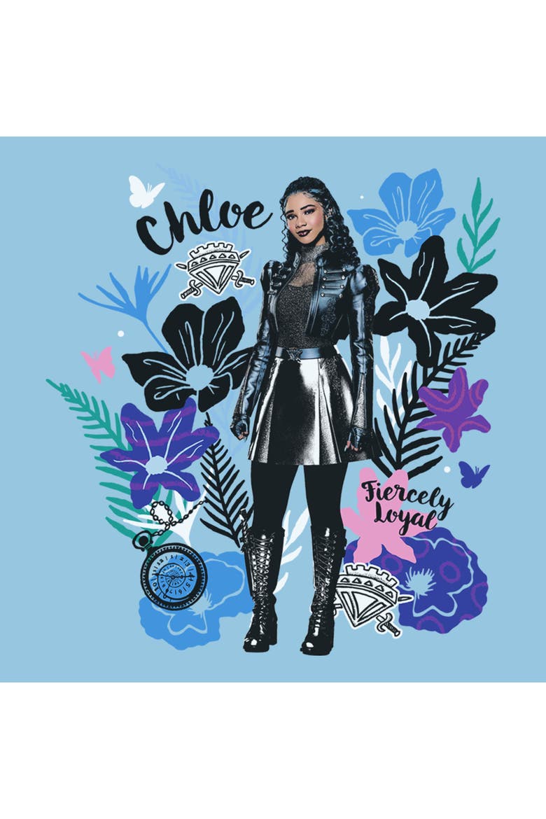 Boy's Descendants Wicked Wonderland Fiercely Loyal Portrait  Graphic T-Shirt, Alternate, color, Light Blue