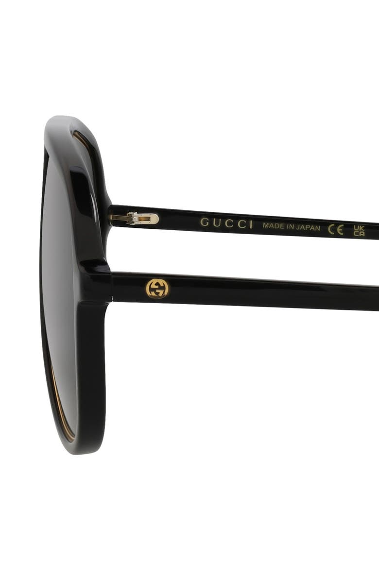 Gucci 57mm Aviator Sunglasses, Alternate, color, 