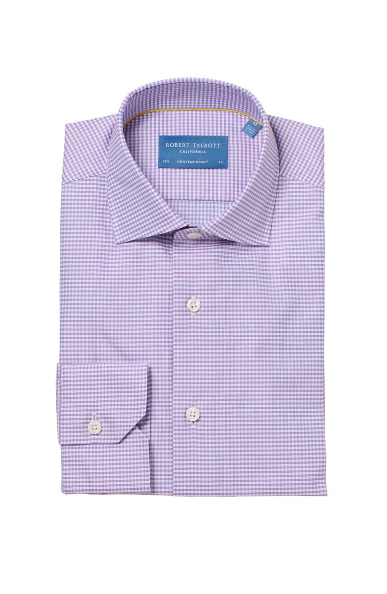 Robert Talbott Reynolds Contemporary Check Twill Shirt, Main, color, Raspberry