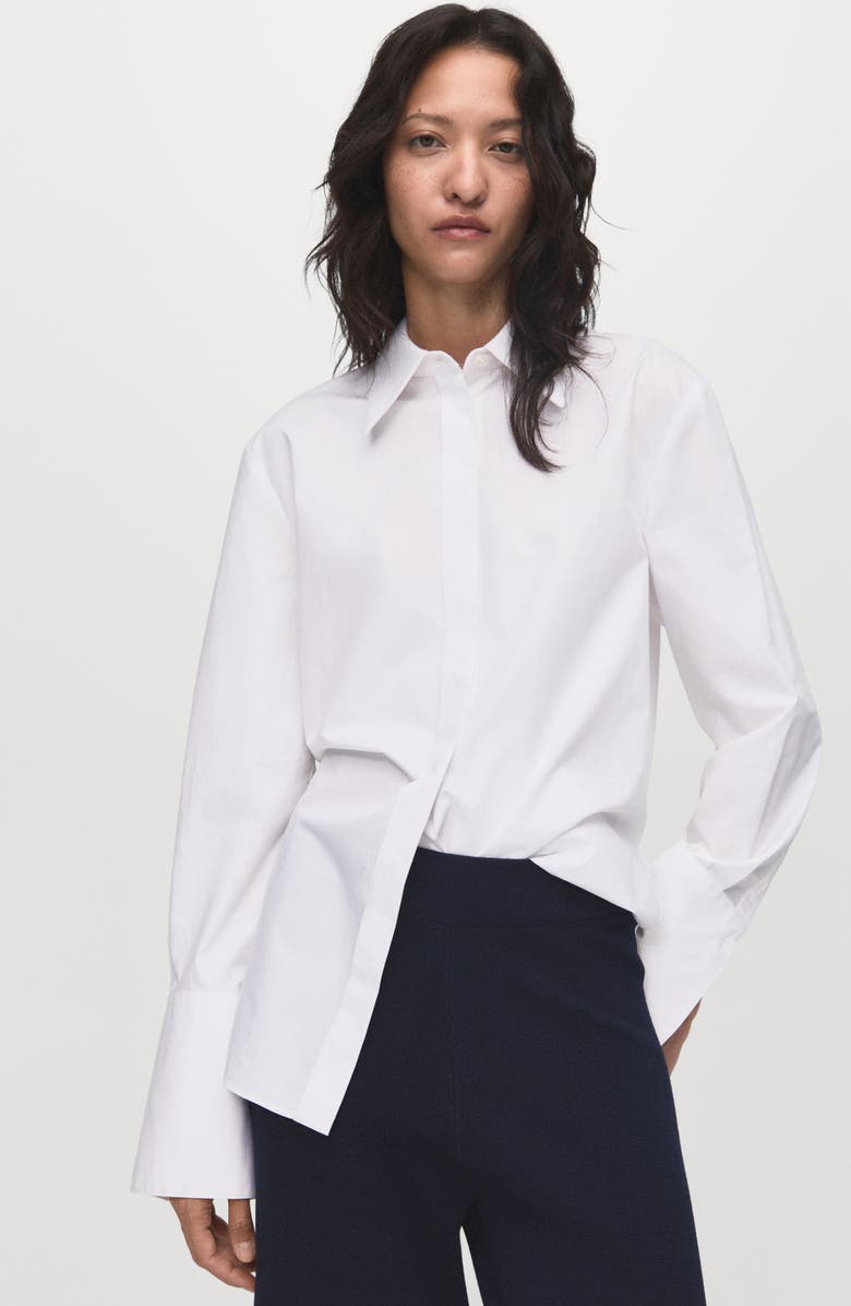 MANGO Side Stripe Pull-On Straight Leg Knit Pants, Alternate, color, Dark Navy