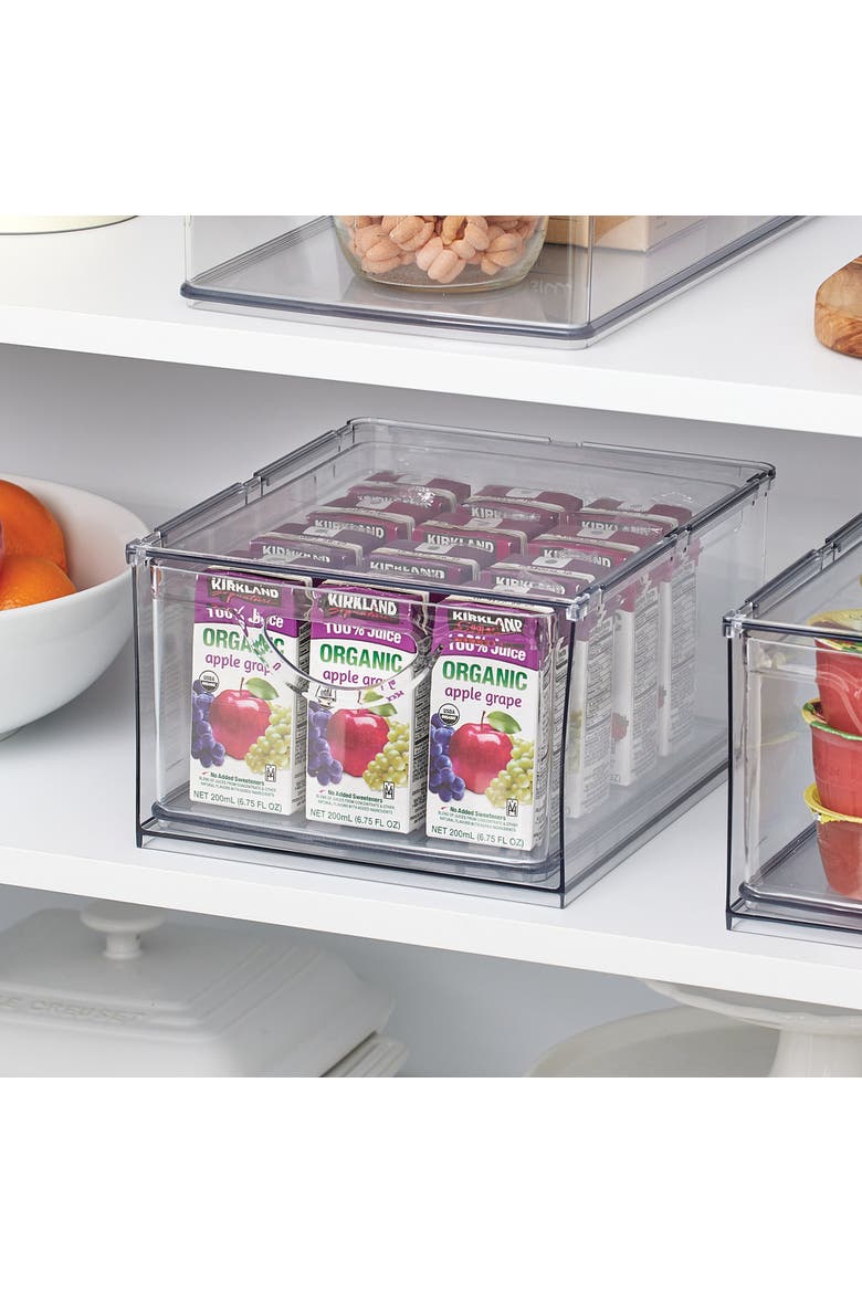 Stackable Storage Drawer for Pantry, Set of 2, Clear, Made in USA, Alternate, color, Clear