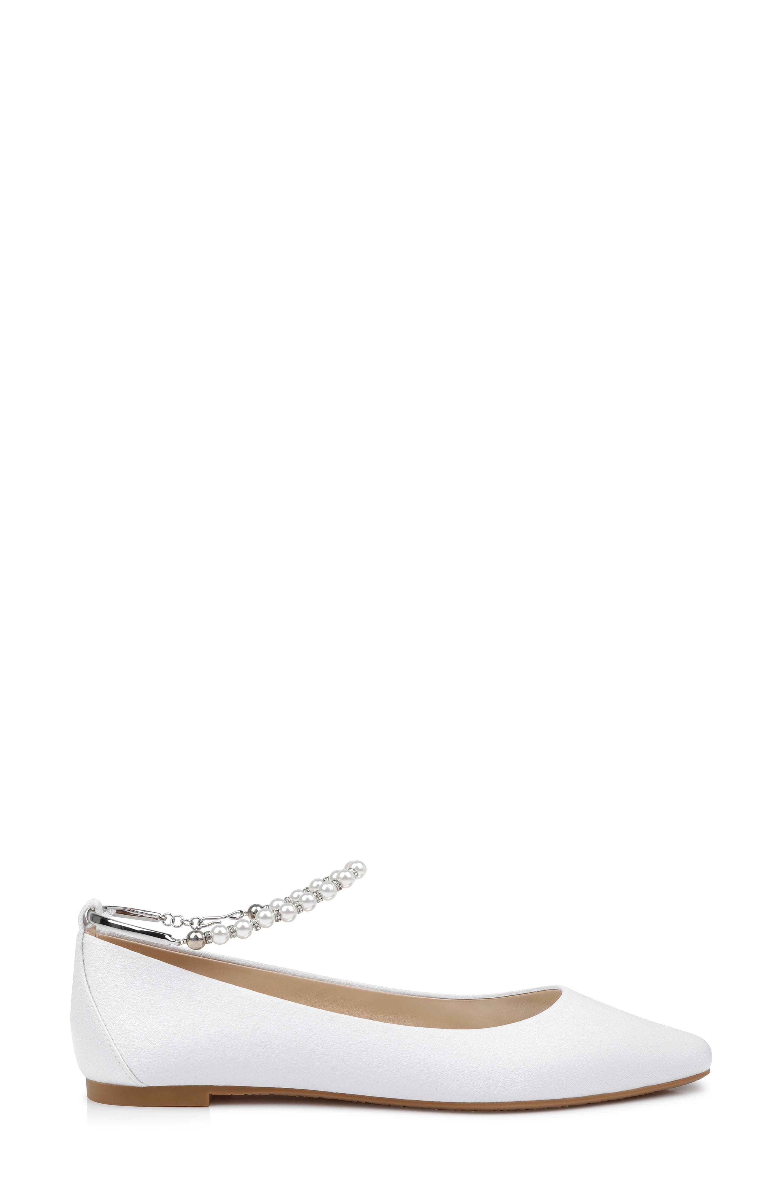 Badgley Mischka Collection London Ankle Strap Flat, Alternate, color, White