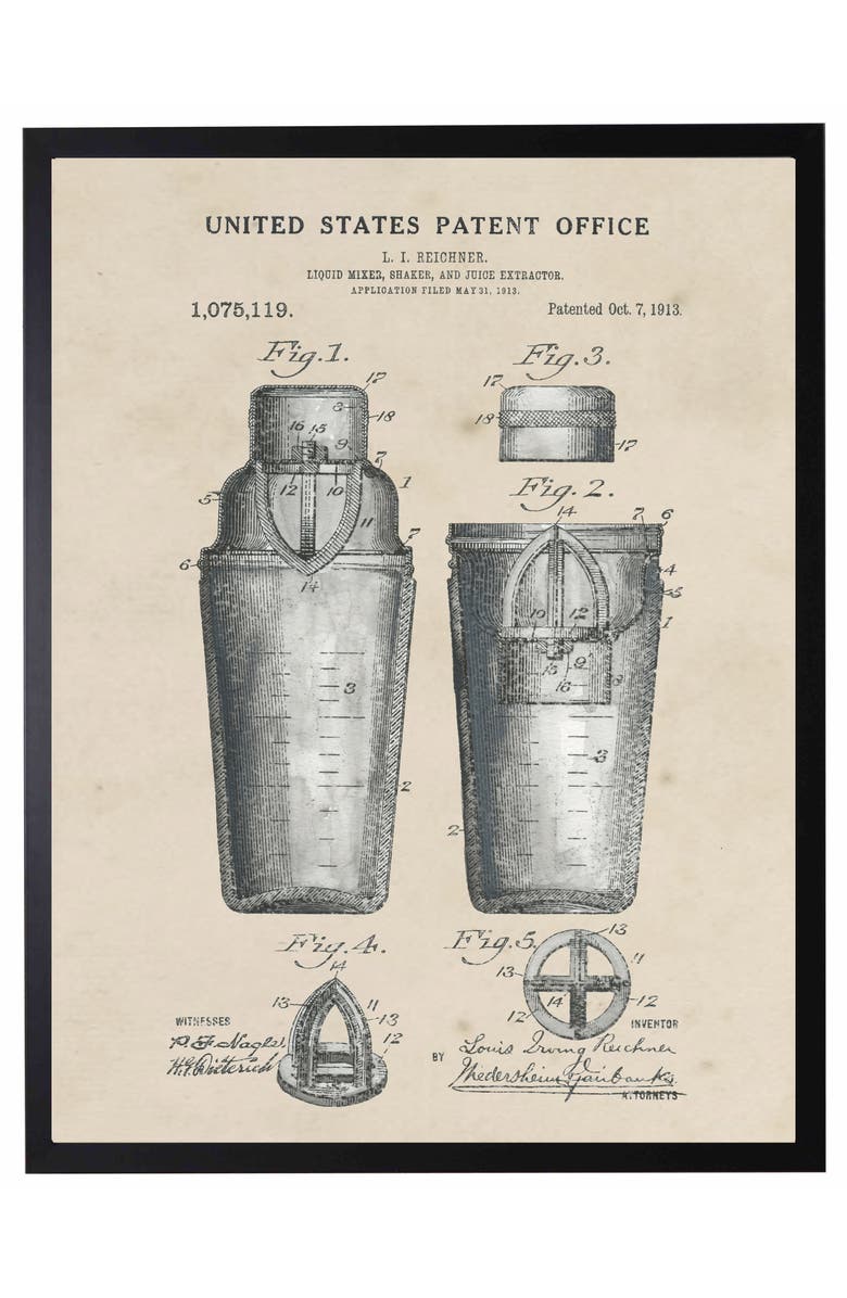 Antique Curiosities Shaker Patent in Black Frame, Main, color, NO COLOR