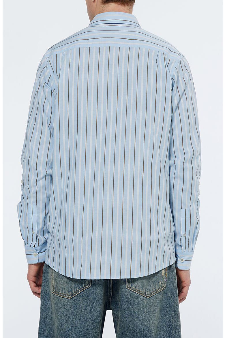 Regular Fit Stripe Cotton Dobby Button-Down Shirt, Alternate, color, SPRING BLUE PINSTRIPE