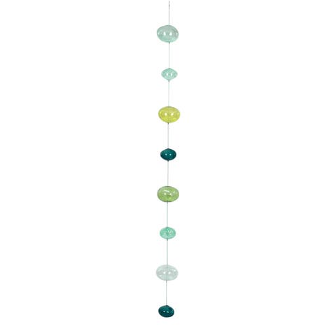 Hand Blown Bubble Glass Garland with Blues & Greens