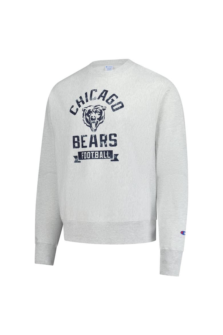 Men's Champion  Heather Gray Chicago Bears Reverse Weave Fleece Pullover Sweatshirt, Alternate, color, Heather Gray