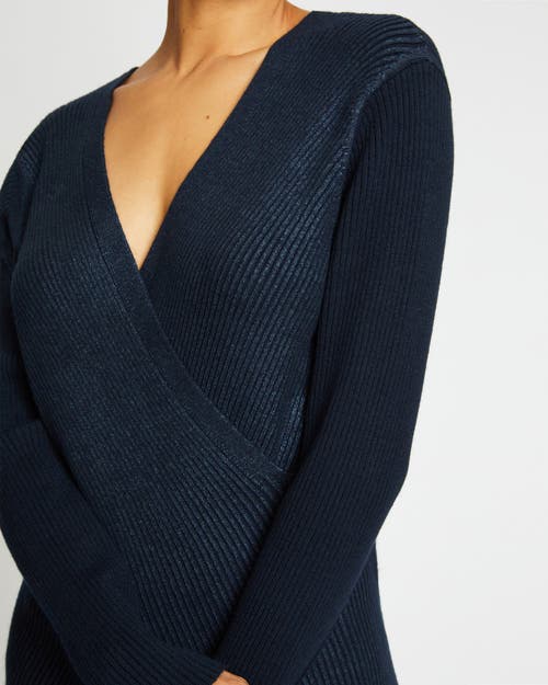 Santorelli Stacy Crossover V-neck Sweater In Space Blue