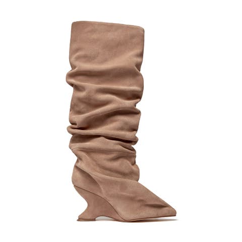 Layla Suede Slouch Knee High Boots