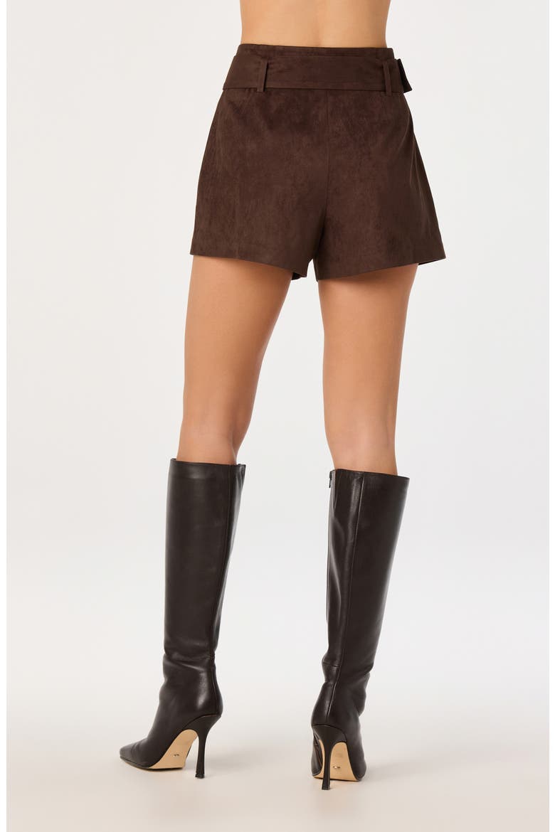 Rain High Waist Belted Shorts, Alternate, color, ESPRESSO