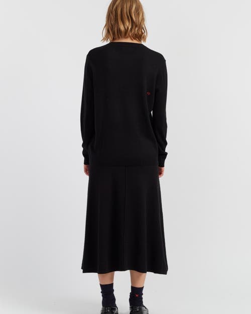 Chinti & Parker Wool-cashmere Bow Tie Snoopy Sweater In Black