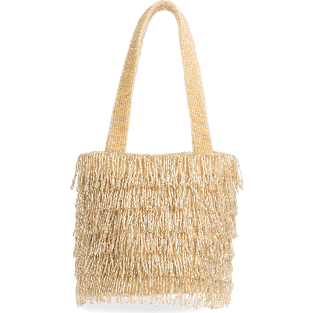Lk Bennett Womens Gol-champagne Etsy Crystal And Mesh Beaded Bag In Champagne