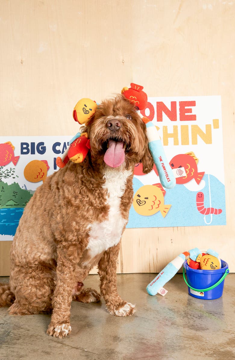 the furryfolks Fishing Nosework & Tug Toy, Alternate, color, Aqua