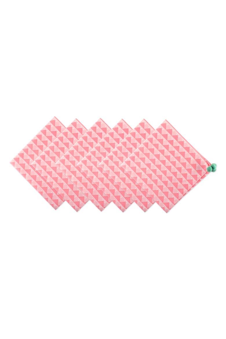 Bermuda Triangles Napkin Set/6, Main, color, Bermuda Pink