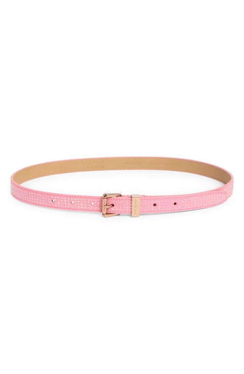 Hotfix Rhinestone Embellished Leather Belt