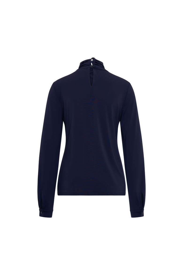 Asymmetrical Draped Jersey Shirt, Alternate, color, Blue