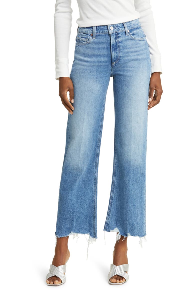 Leenah Raw Hem High Waist Ankle Wide Leg Jeans, Main, color, CHARMHM