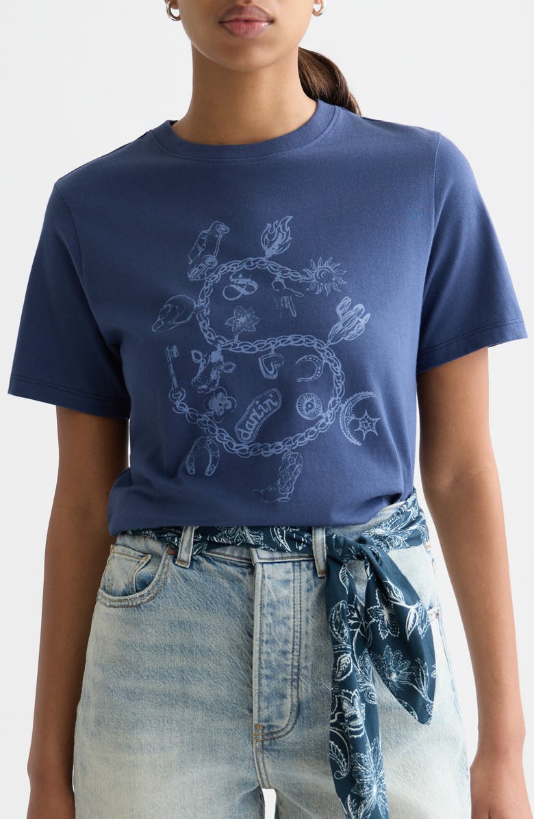 Scotch & Soda Charmed Cotton Graphic T-Shirt, Main, color, Oceana