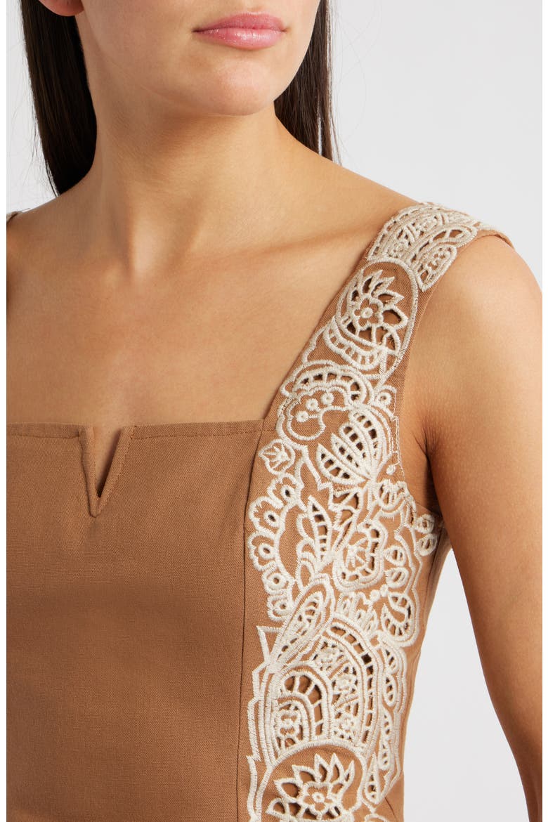 Inah Embroidered Tank, Alternate, color, BROWN/CREAM