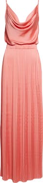 Ramy Brook Adalyn Cowl Neck Pleated Maxi Dress