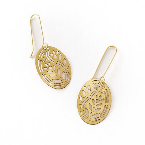 Adhya Cutout Oval Drop Hook Earrings