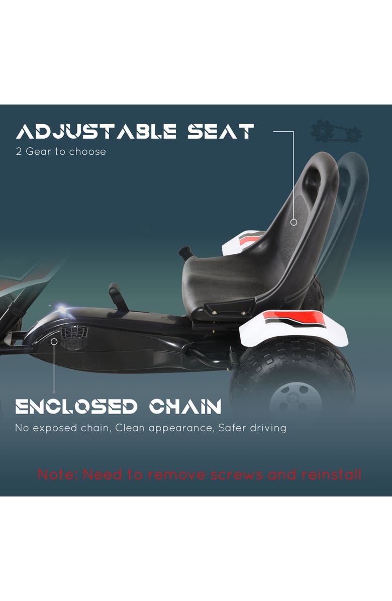 Aosom Kids Pedal Go Kart, Racing Style, Alternate, color, 