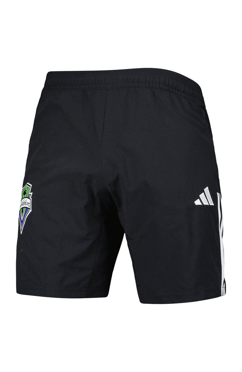 adidas Men's adidas Black Seattle Sounders FC Downtime Shorts, Alternate, color, Black