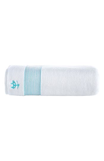 Brooks Brothers Ottoman Rolls 4-pack Turkish Cotton Wash Cloths In White/sea Glass