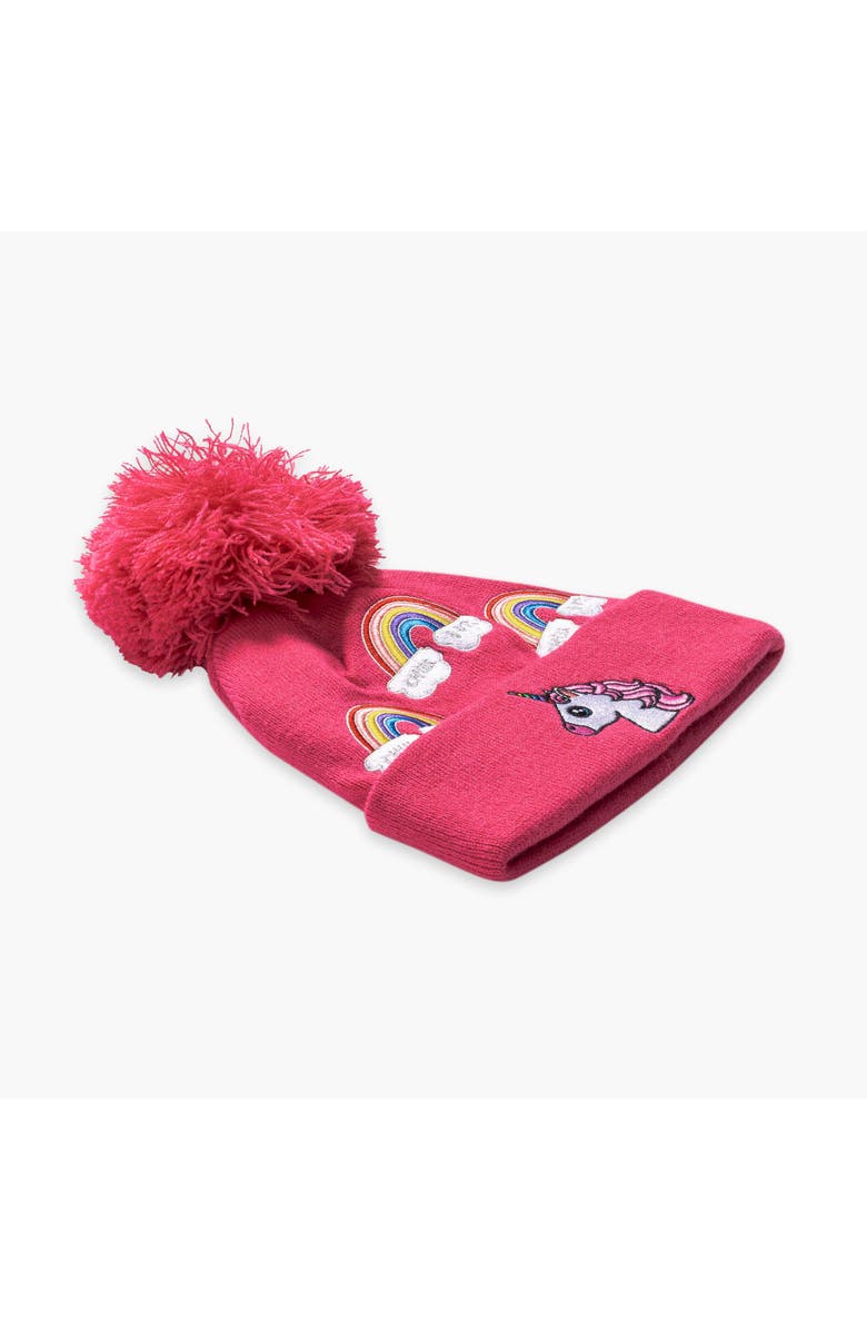 Turtle Fur Kids Unicorn Pom Winter Hat, Alternate, color, Pink