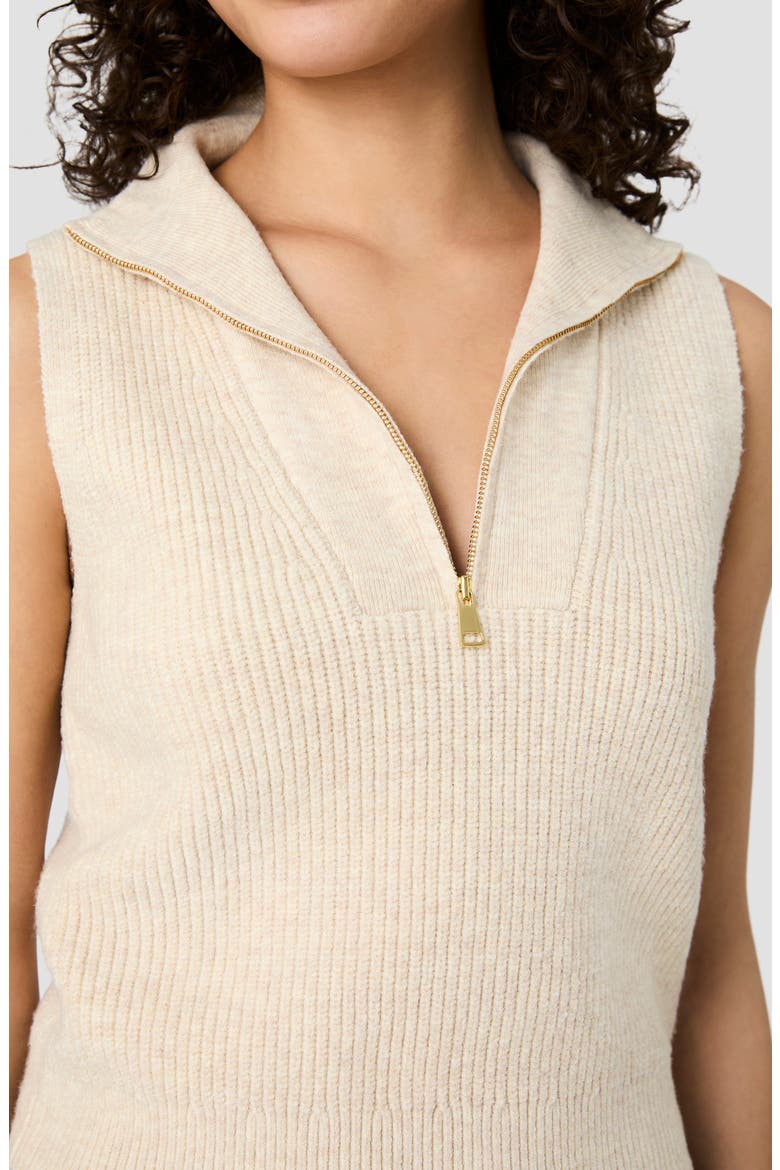 Marley Half Zip Rib Sweater Vest, Alternate, color, OATMEAL MELANGE