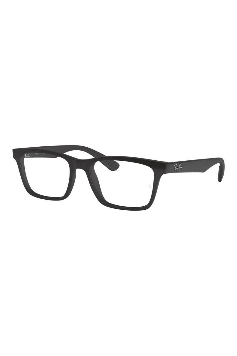 53mm Rectangular Optical Glasses, Alternate, color, MATTE BLACK