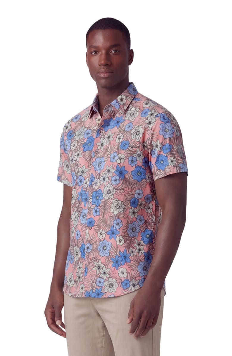 Lords of Harlech Tropical Mix Mens Knit Shirt, Alternate, color, Tropical Mix Coral