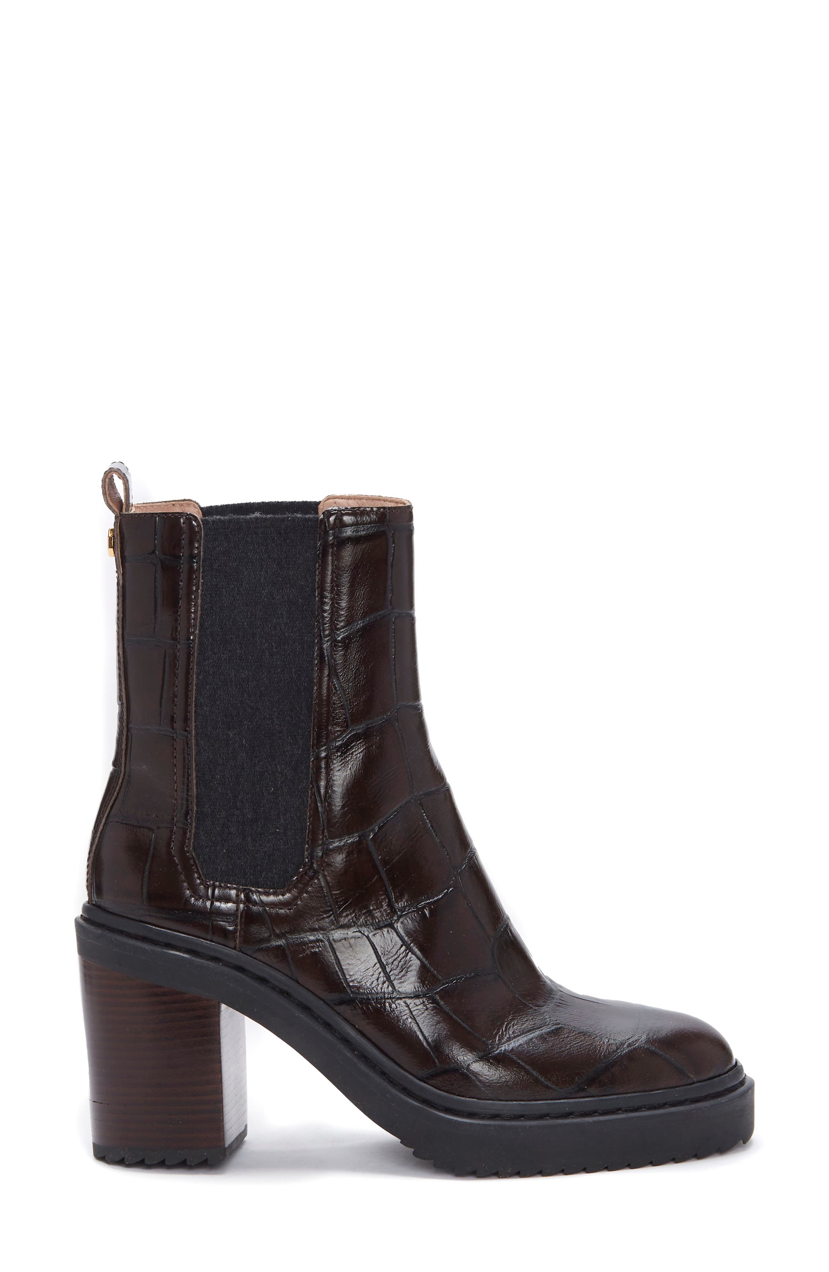 Varsan Platform Chelsea Boot, Alternate, color, DEEPER MAHOGANY / BLACK